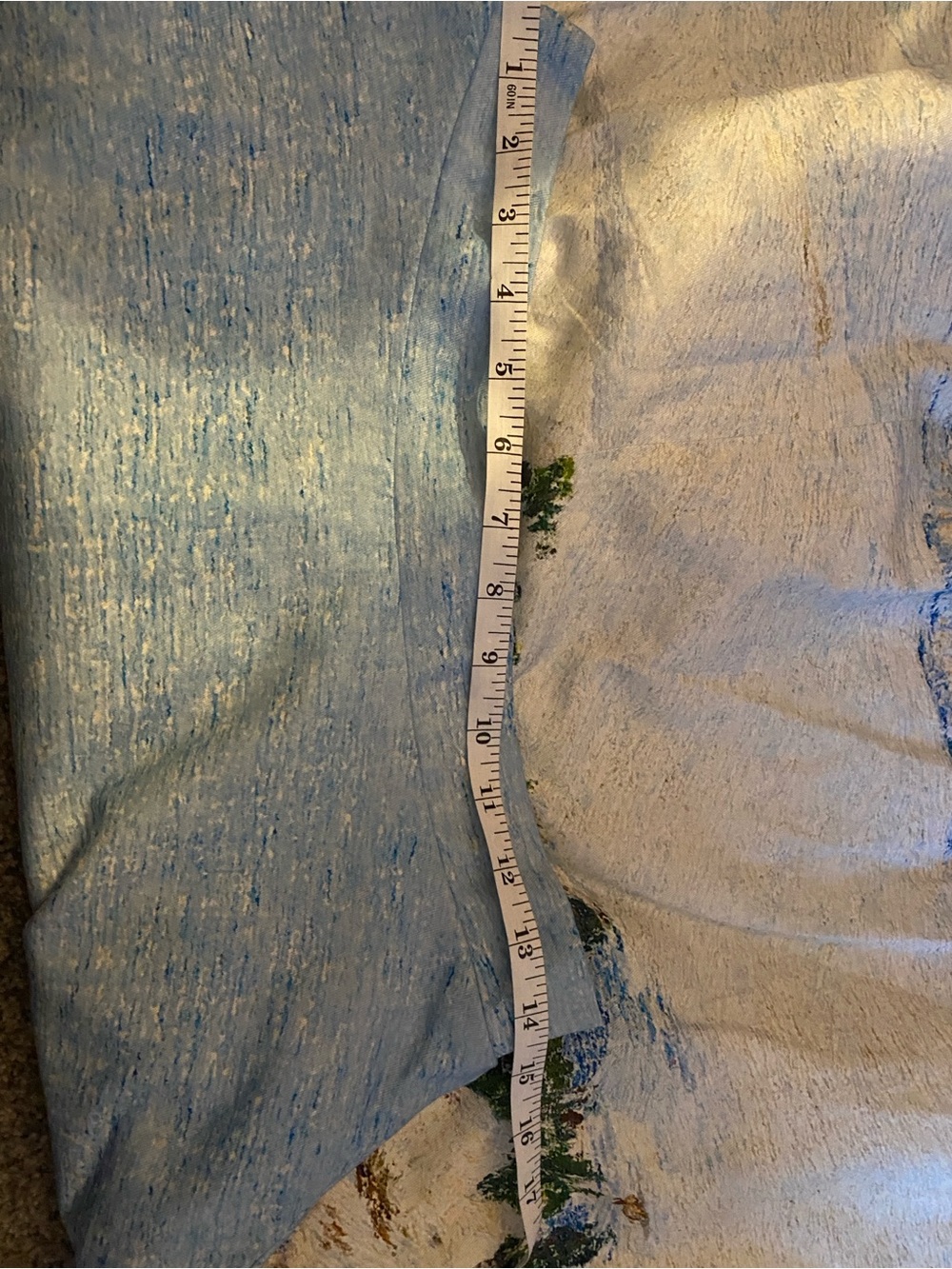 Scenic Print Circle Skirt in Light Blue and Cream - has pockets - Picture 5 of 6